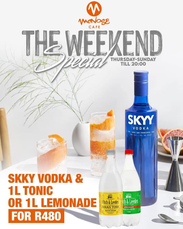 Skyy vodka and tonic special